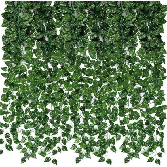 24 Pack 173ft Artificial Ivy Greenery Garland Fake Vines Hanging Plants Backdrop - Picture 1 of 6